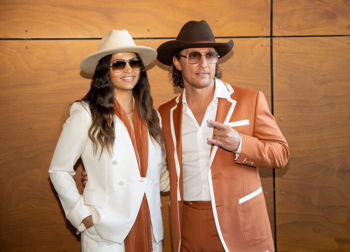 Matthew Mcconaughey, Wife Turn Heads Before Ohio State-texas Cotton 