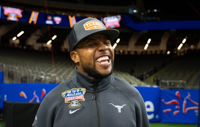 Texas running back coach Tashard Choice.