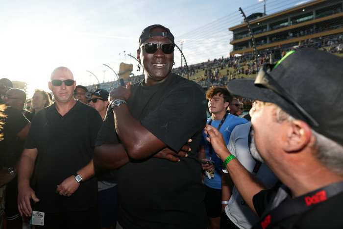 Michael Jordan attends the Straight Talk Wireless 400 at Homestead-Miami Speedway.