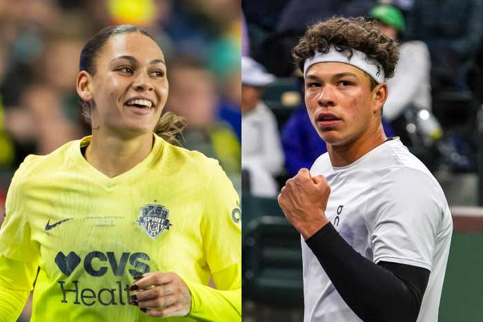 Washington Spirit forward Trinity Rodman (left) is dating American tennis player Ben Shelton (right).