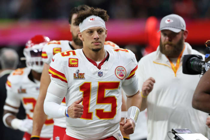 Kansas City Chiefs quarterback Patrick Mahomes during Super Bowl LIX.