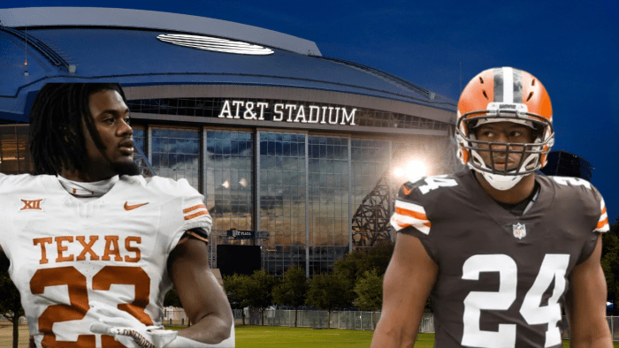 Jaydon Blue And Nick Chubb At AT&T Stadium