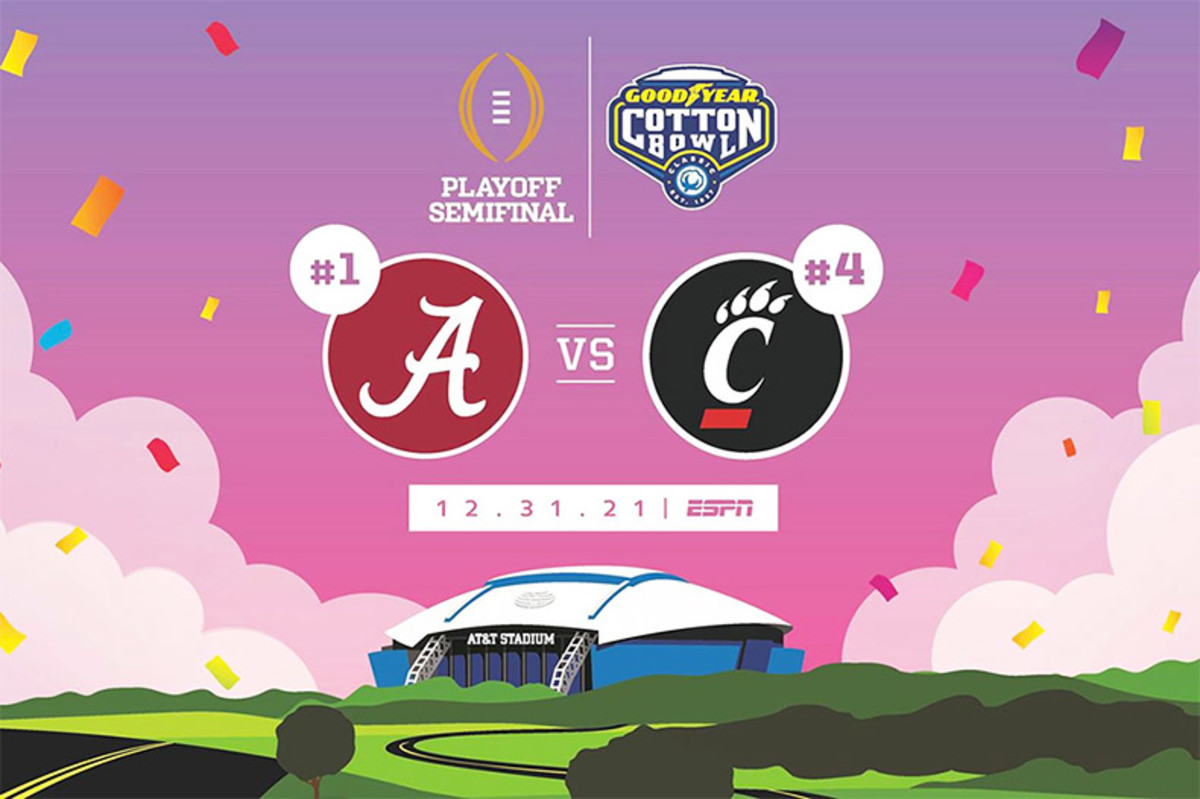 Alabama Crimson Tide vs. Cincinnati Bearcats 2021 Goodyear Cotton Bowl Classic/College Football Playoff Semifinal