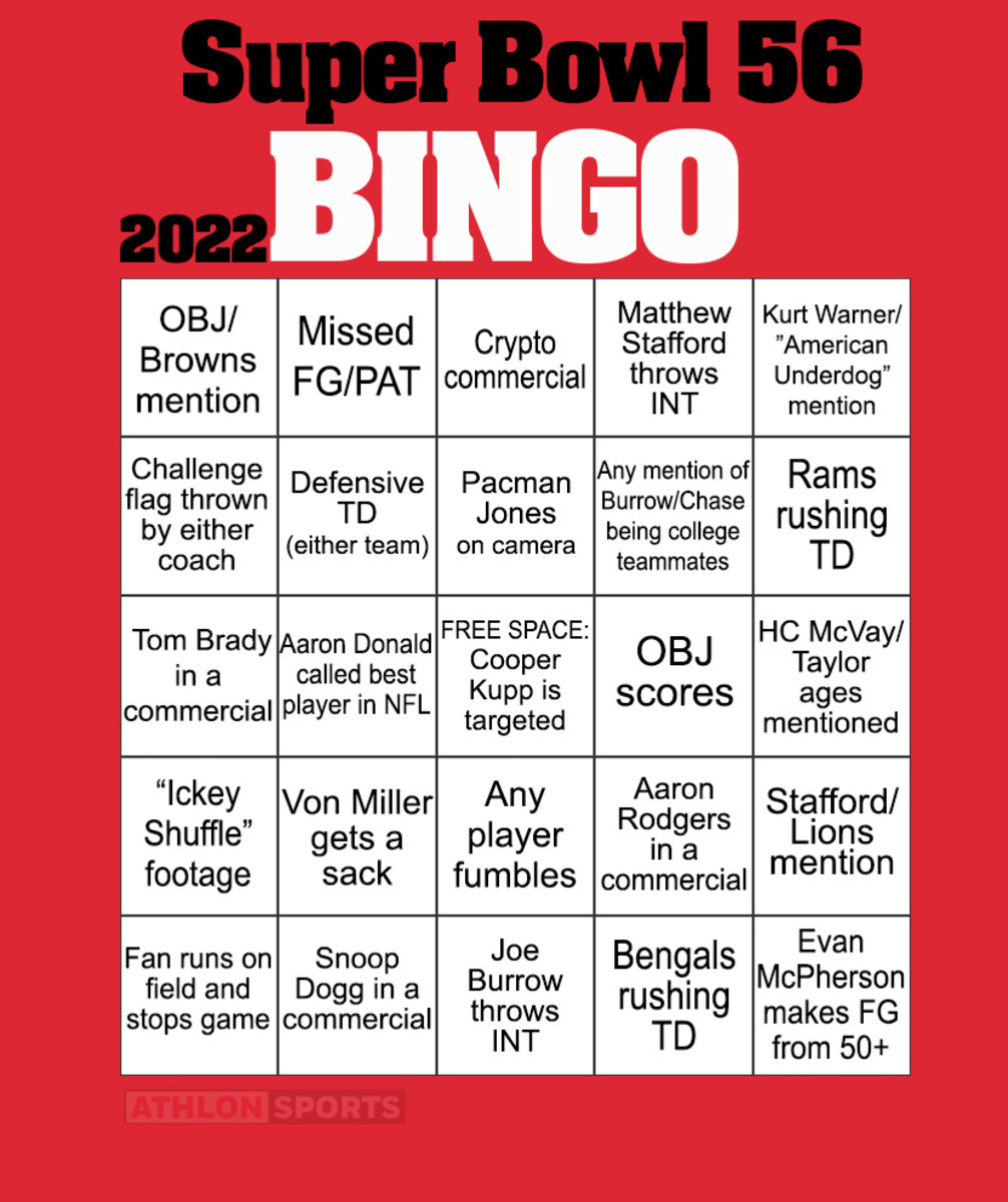 Super Bowl LVI (56) Bingo Card