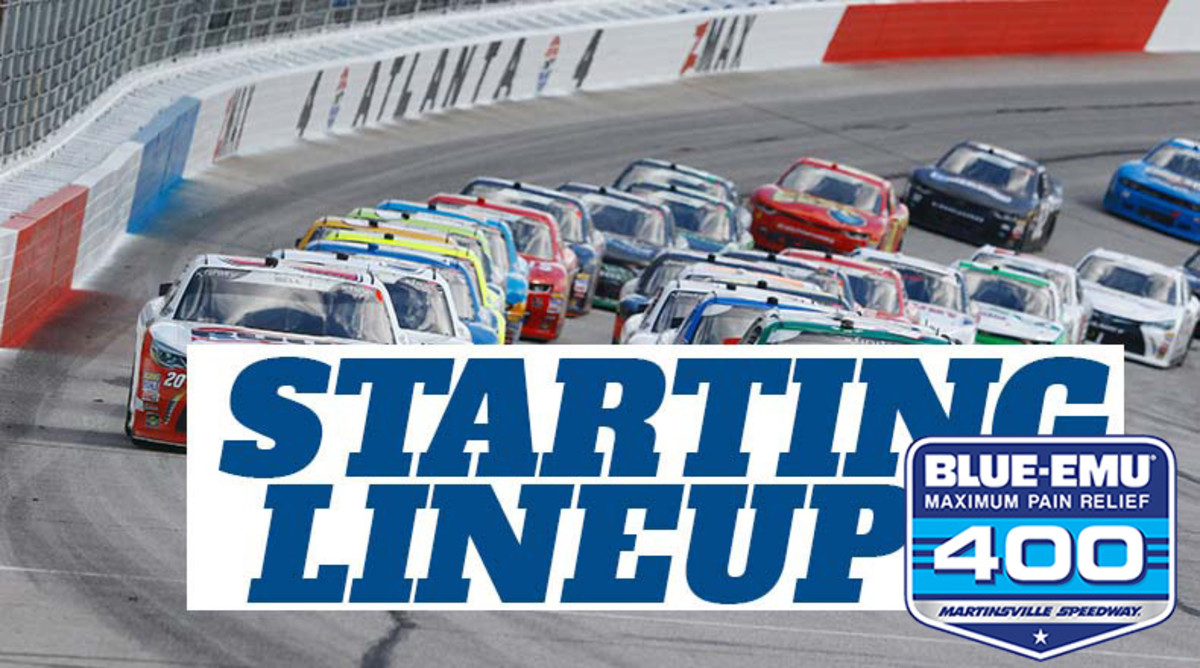 Starting Lineup for NASCAR Cup Series Blue-Emu Maximum Pain Relief 400 at Martinsville Speedway