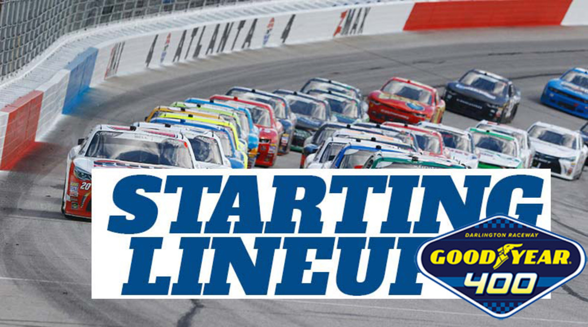 NASCAR Cup Series Starting Lineup for the Goodyear 400 at Darlington Raceway