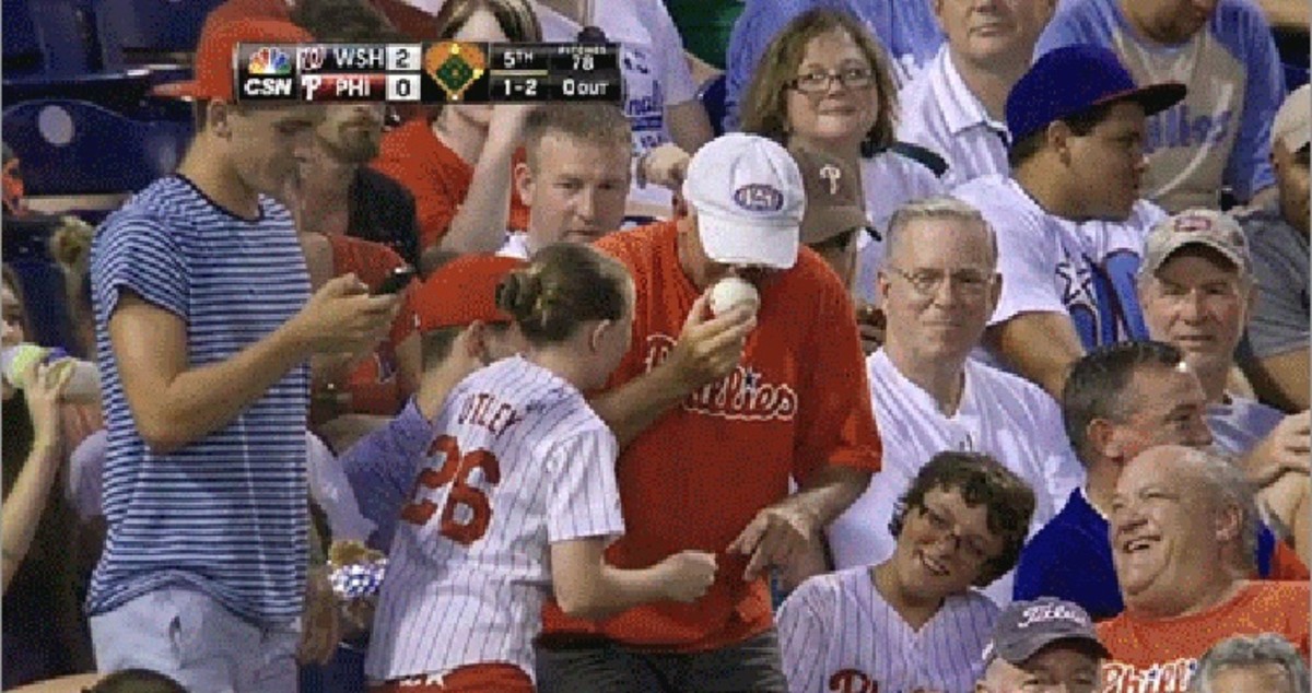 This Fan LOVES the Smell of Baseball (GIF) Athlon Sports