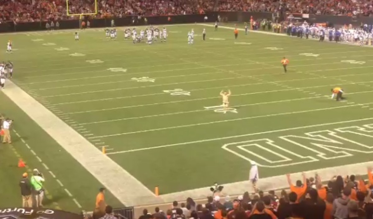 Streaker Gets Leveled by Browns Security Guards