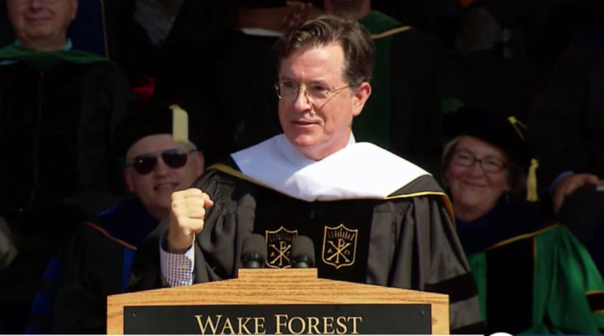 Stephen Colbert Delivers a Memorable Graduation Speech to Wake Forest