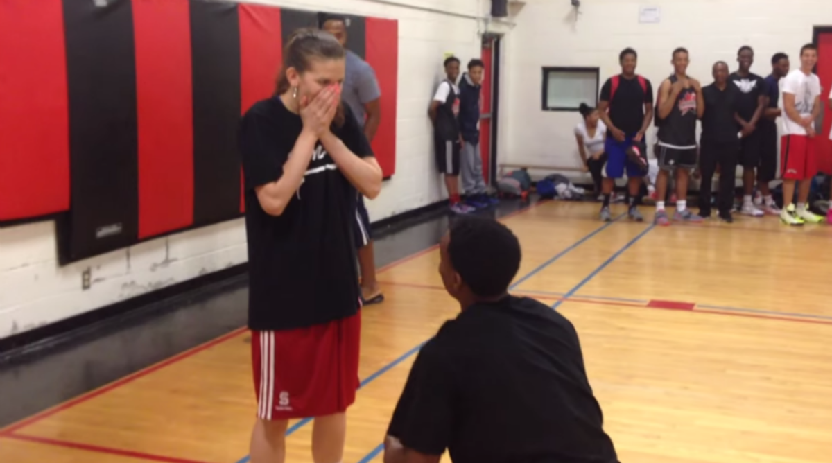 Love & Basketball Comes to Reality in This On-Court Proposal