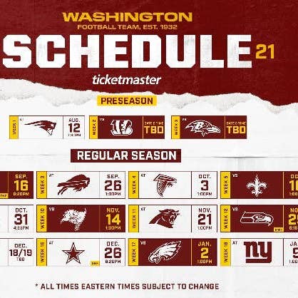 Washington Commanders Printable Schedule 2022 Printable World Holiday