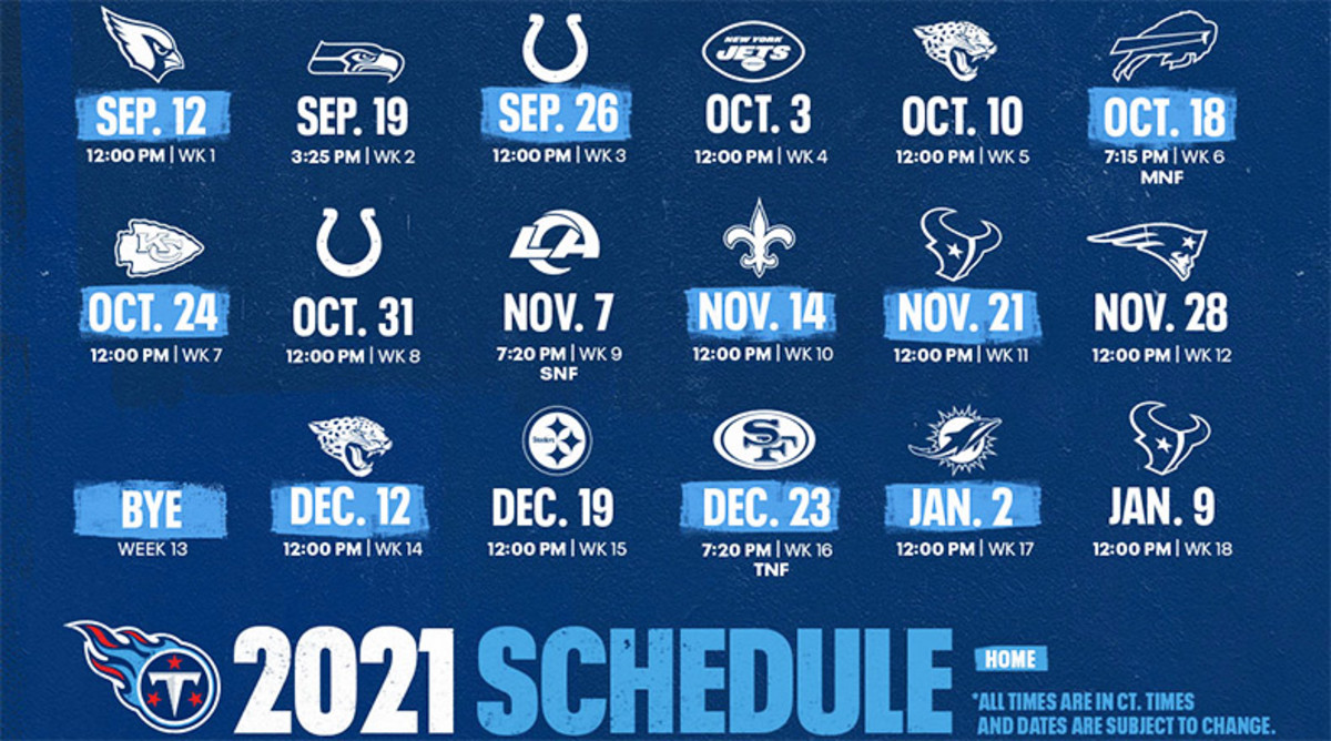 2021 Nfl Schedule Titans,Latest