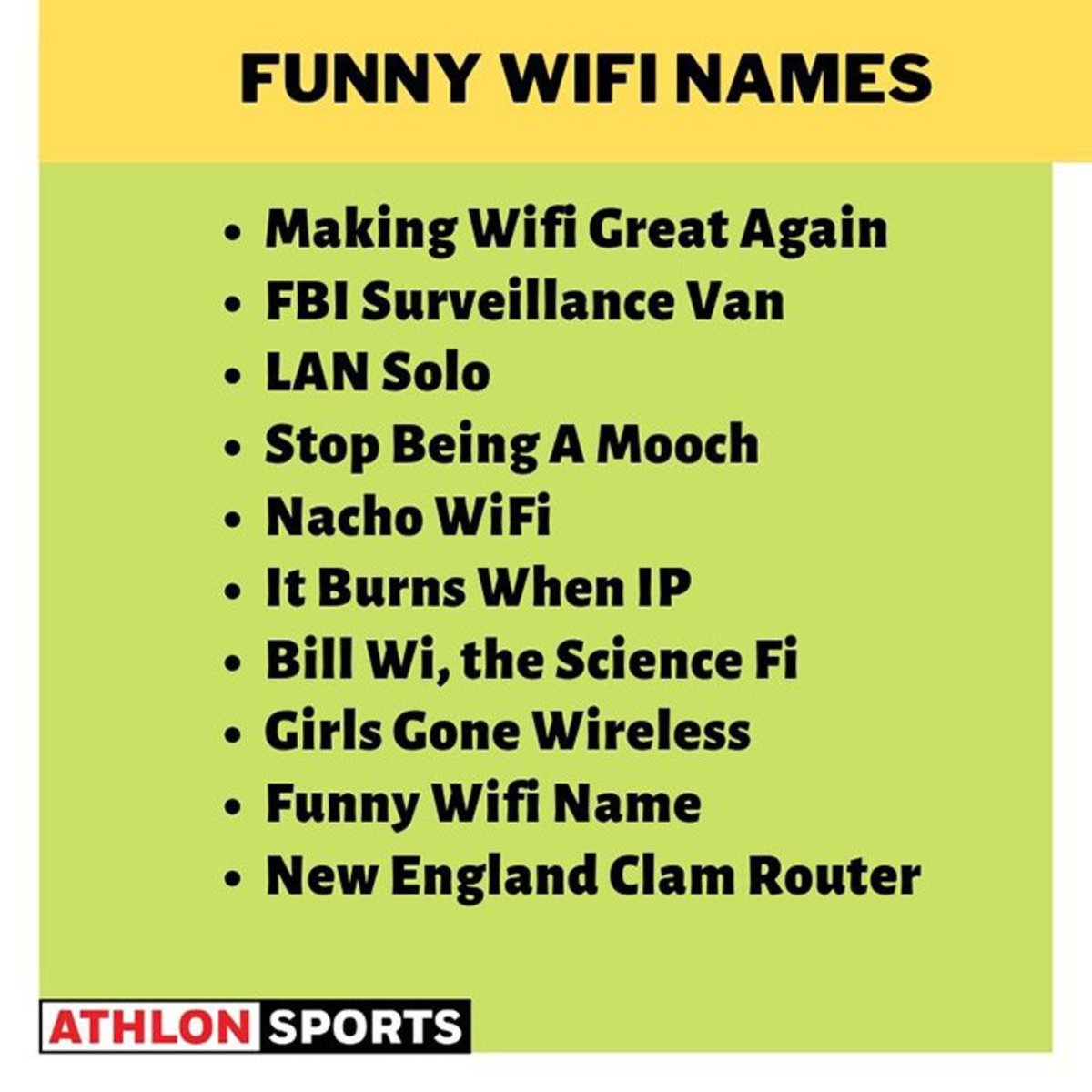 75 Funny Wifi Names Athlon Sports