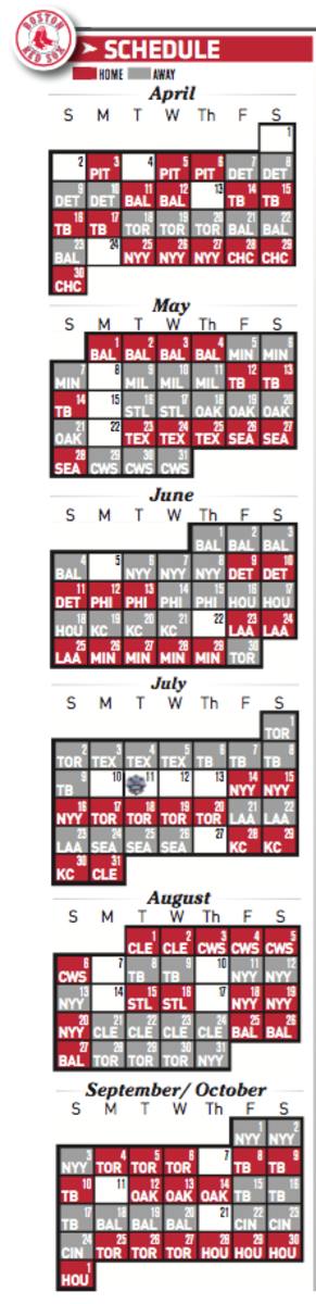 Printable 2022 Boston Red Sox Schedule