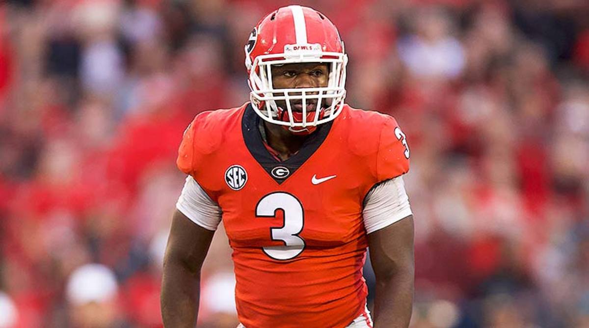 Georgia Bulldogs #3 Roquan Smith White College Football Alumni