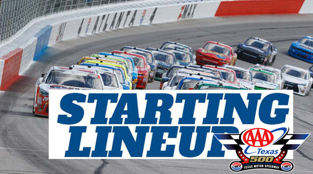 NASCAR Starting Lineup for Sunday's AAA Texas 500 at Texas Motor Speedway