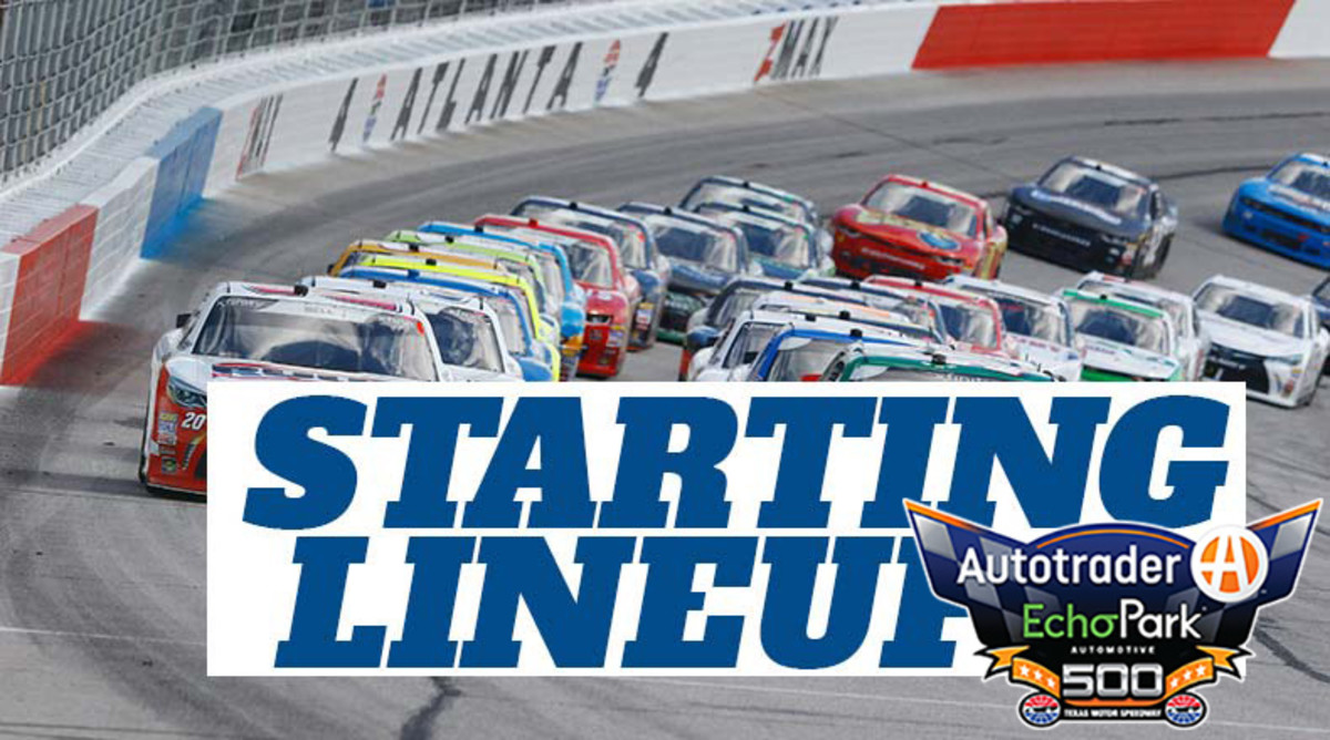 NASCAR Starting Lineup for Sunday's Autotrader EchoPark Automotive 500 at Texas Motor Speedway