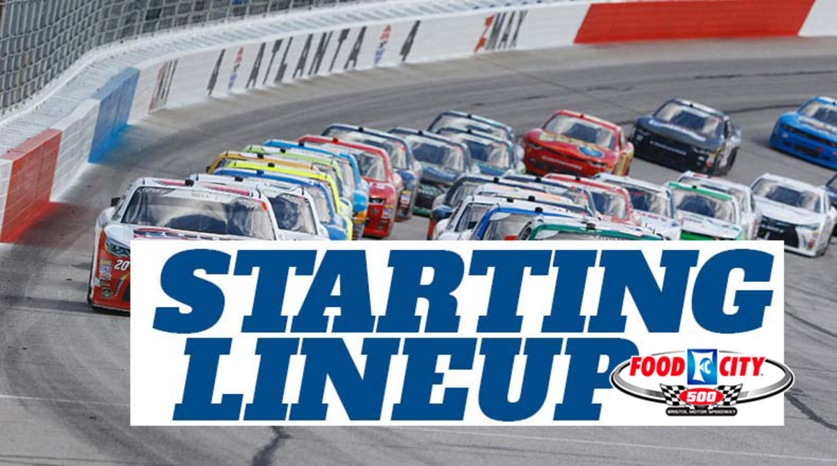NASCAR Starting Lineup for Sunday's Food City 500 at Bristol Motor Speedway