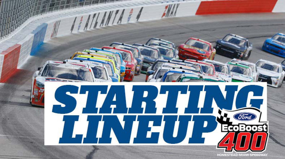 NASCAR Starting Lineup for Sunday's Ford EcoBoost 400 at Homestead