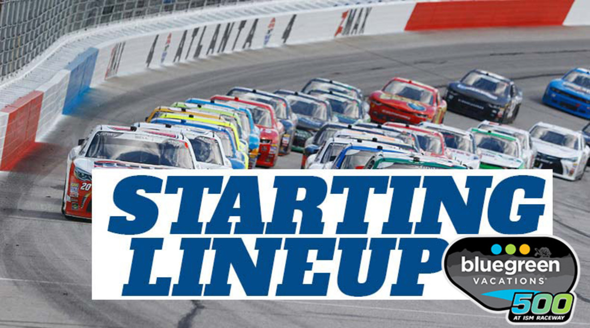 NASCAR Starting Lineup for Sunday's Bluegreen Vacations 500 at ISM Raceway