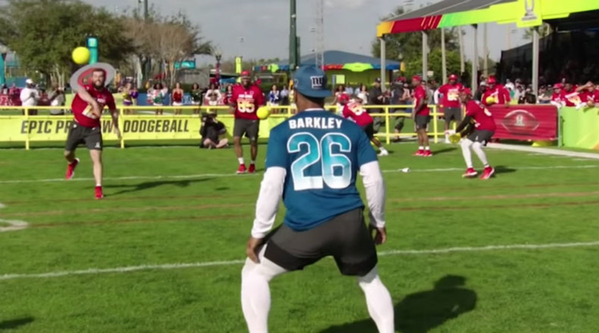 NFL Pro-Bowlers Compete in Dodgeball