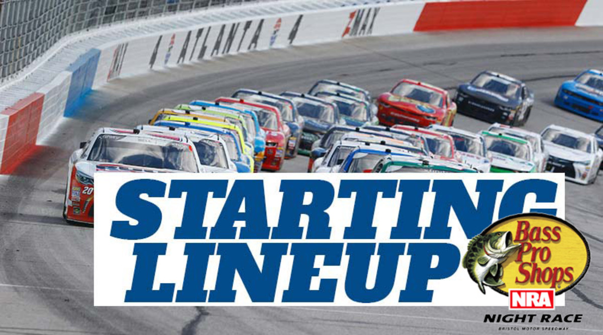 NASCAR Starting Lineup for Saturday's Bass Pro Shops NRA Night Race at Bristol Motor Speedway
