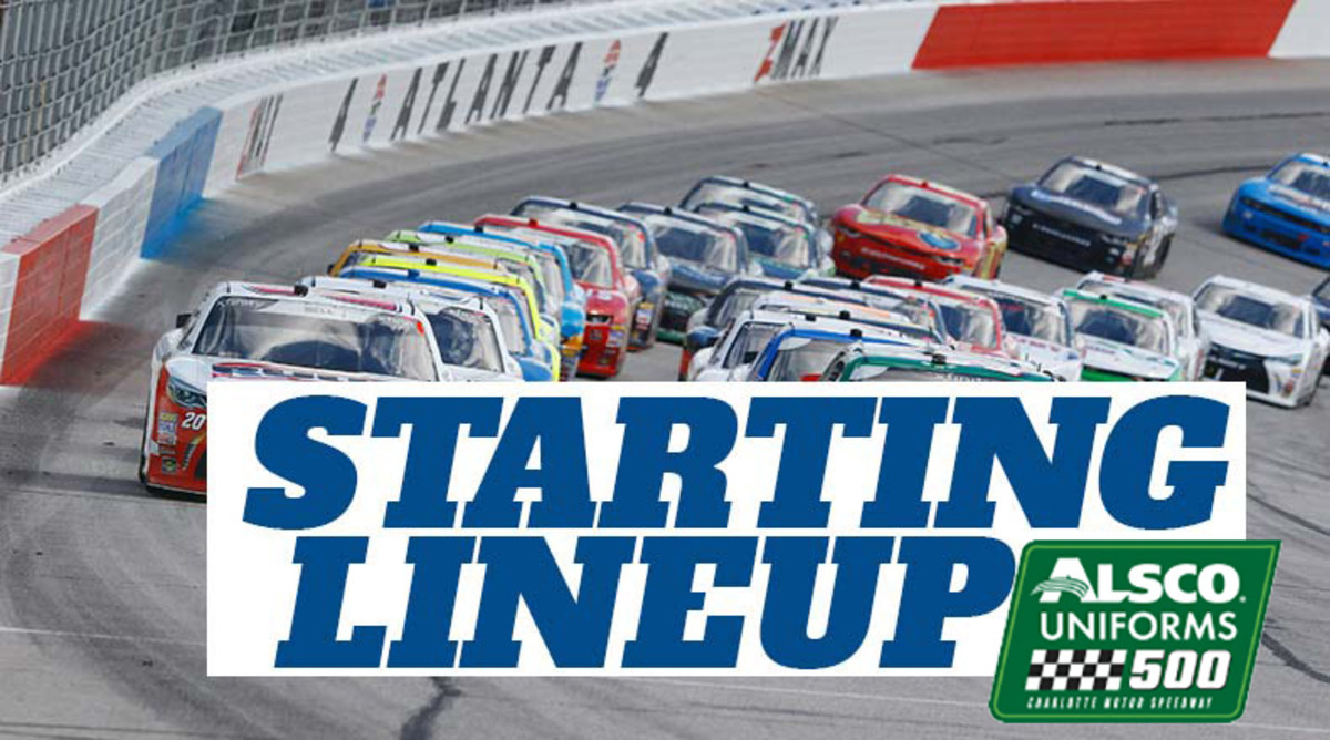 NASCAR Starting Lineup for Wednesday's Alsco Uniforms 500 at Charlotte Motor Speedway