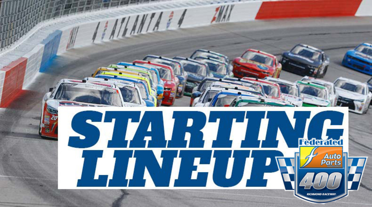 NASCAR Starting Lineup for Saturday's Federated Auto Parts at Richmond Raceway