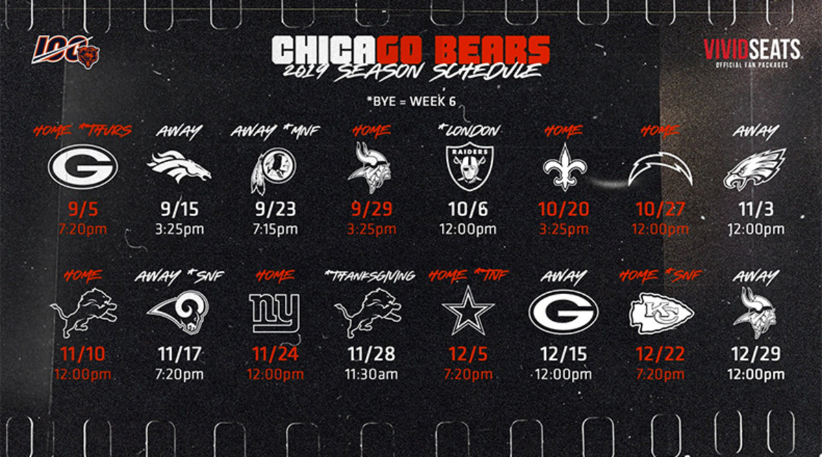 chicago bears nfl schedule