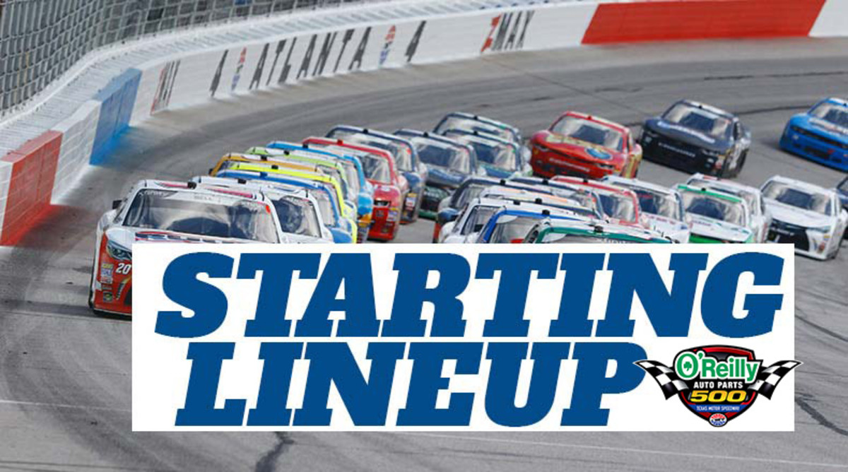 NASCAR Starting Lineup for O'Reilly Auto Parts 500 at Texas Motor Speedway