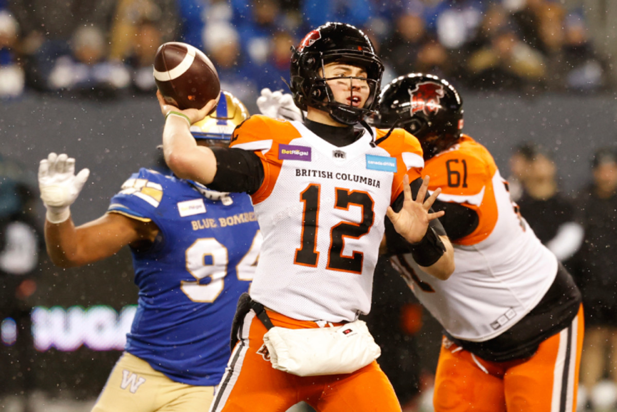 B.C. Lions QB Nathan Rourke set to start against Winnipeg Blue