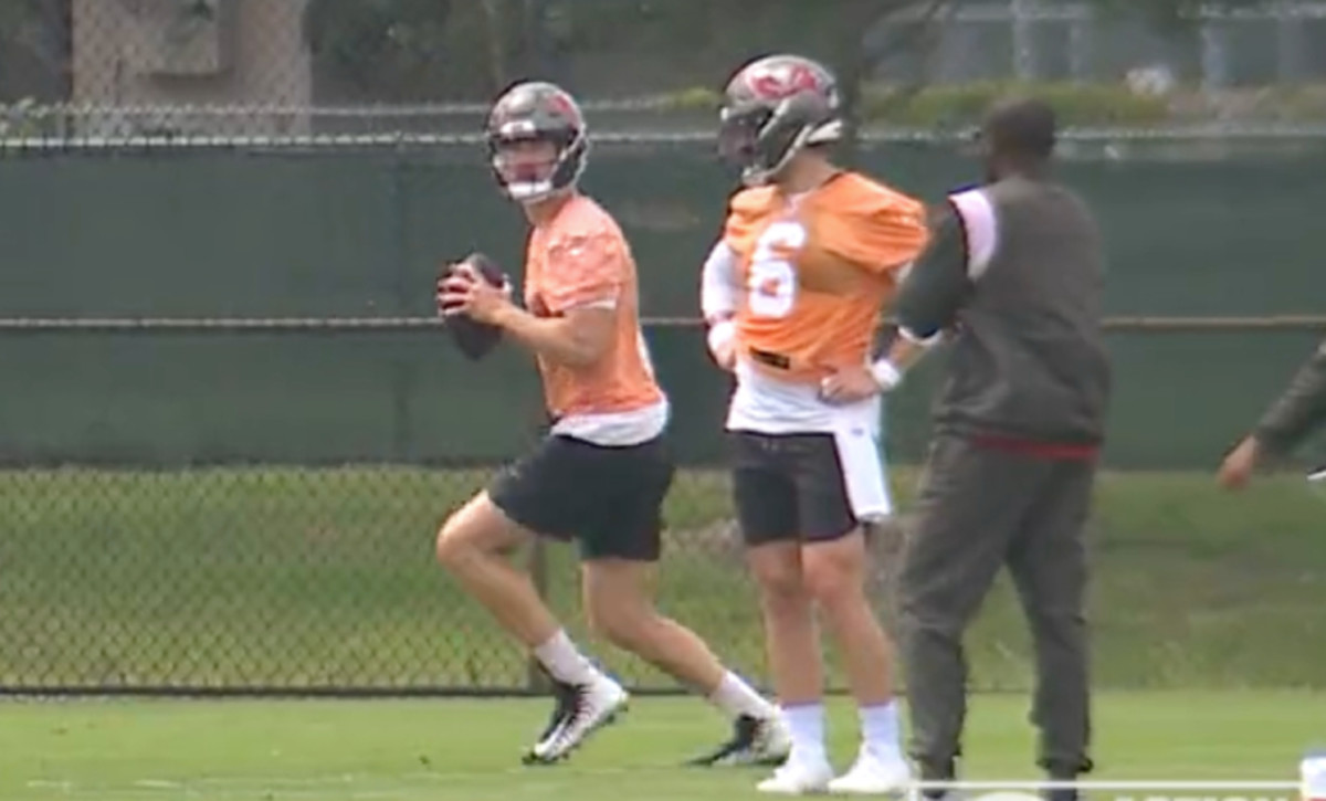 NFL fans mock Buccaneers QBs Baker Mayfield, Kyle Trask after practice  throwing session goes viral