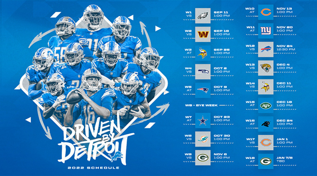 remaining schedule for the detroit lions