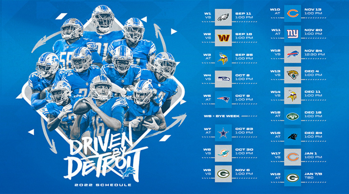 Detroit Lions 2022 schedule announced