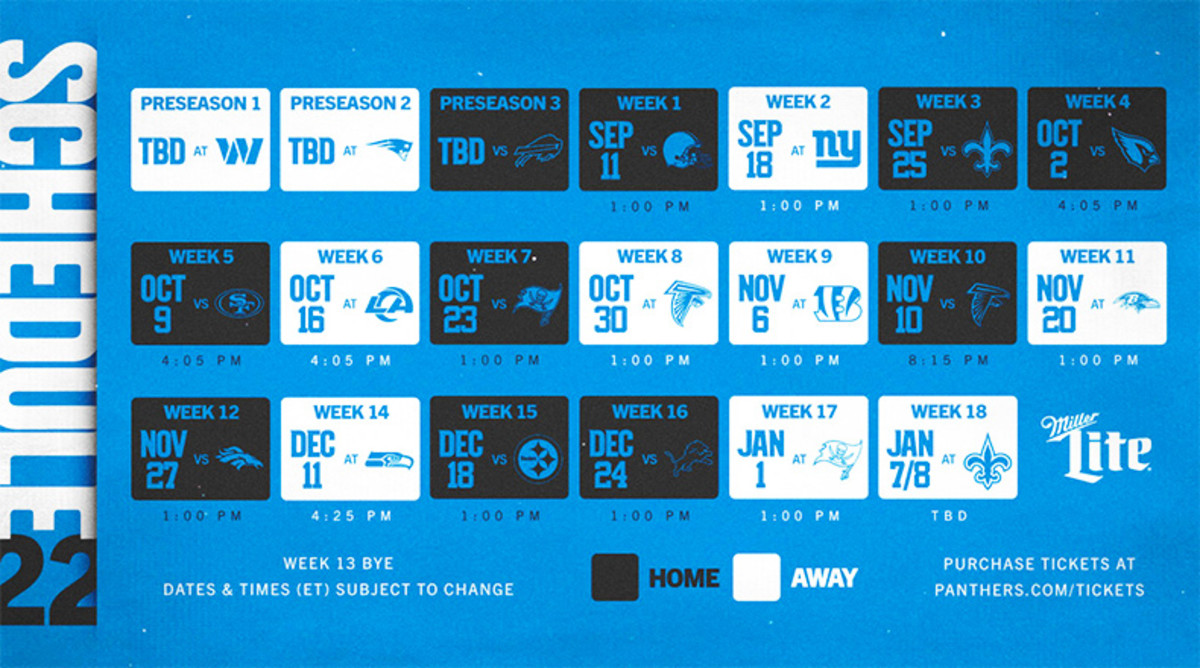 2022 Carolina Panthers Schedule