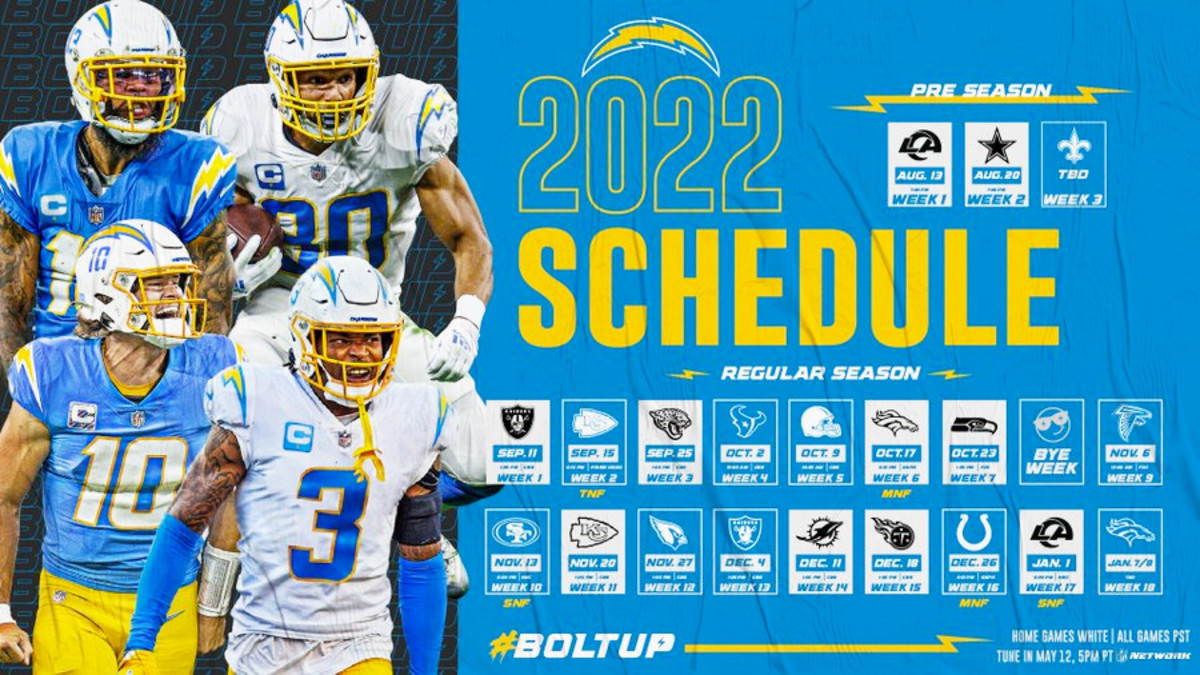 los angeles chargers home schedule
