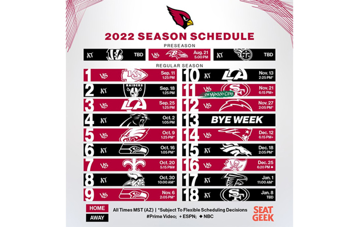 cardinals football tv schedule