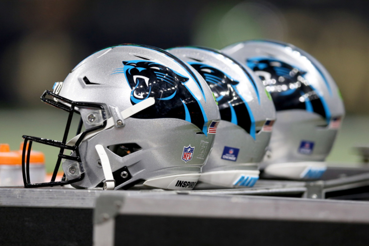 Panthers helmets.