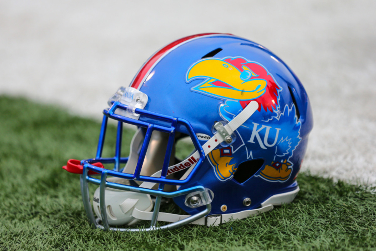 Kansas Jayhawks football helmet.