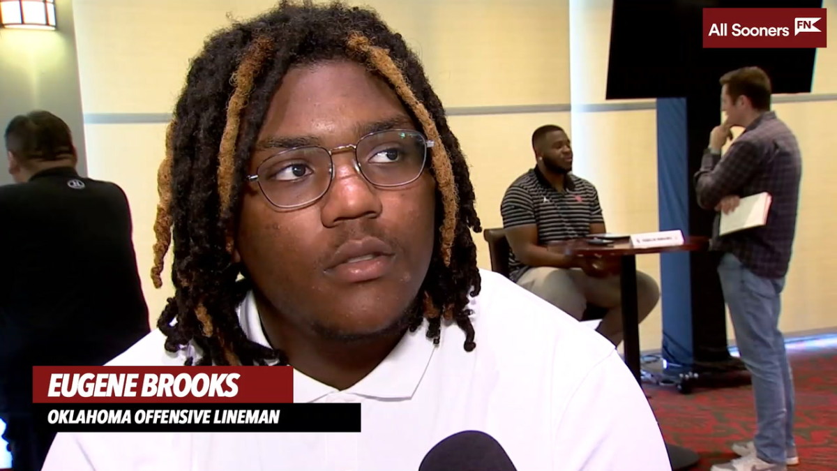 WATCH: Oklahoma OL Eugene Brooks Spring Media Day - Athlon Sports ...