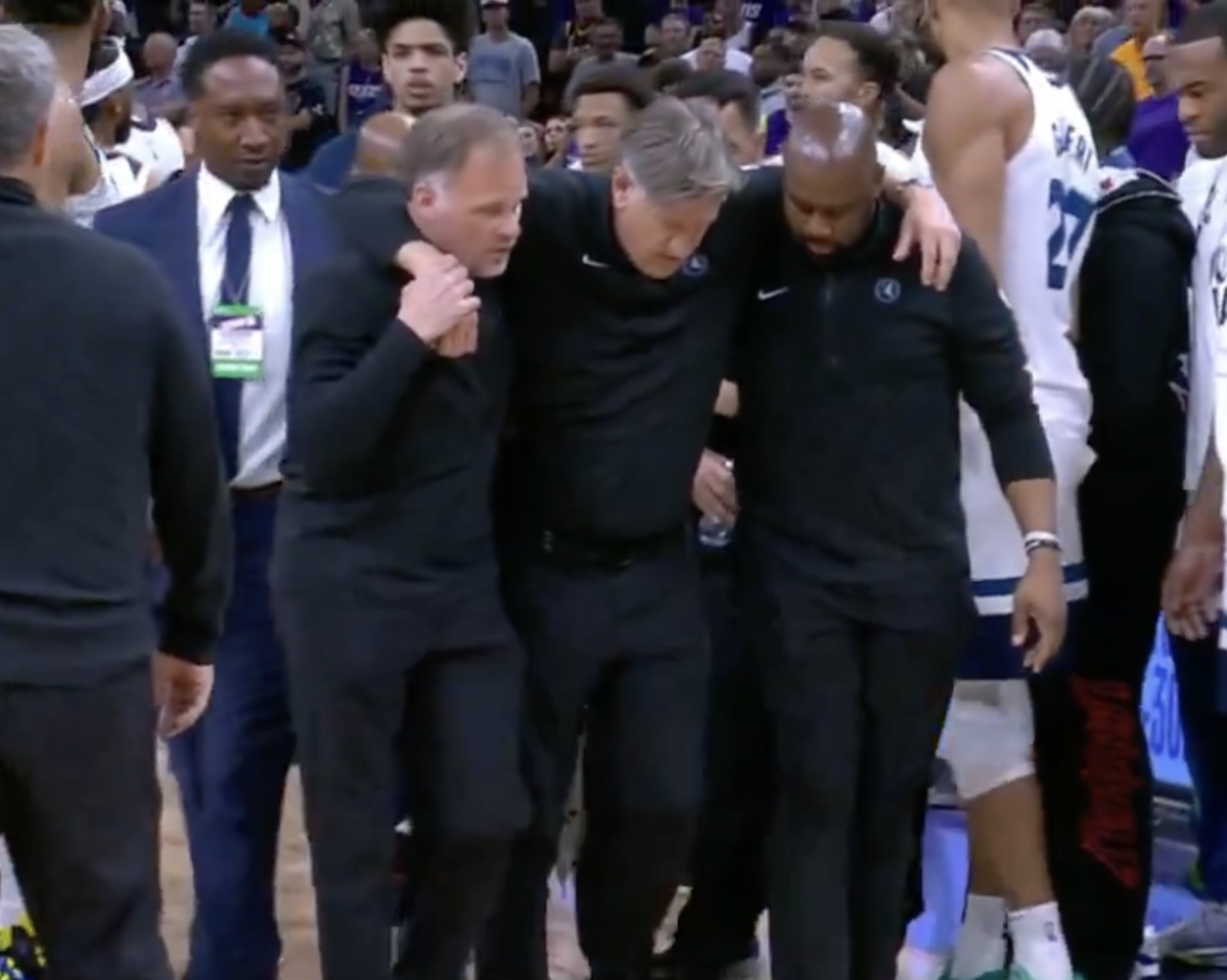 Timberwolves Coach Chris Finch Suffers Freak Injury During NBA Playoff ...