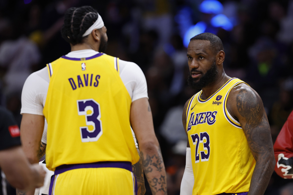 Anthony Davis and LeBron James on Los Angeles Lakers. 