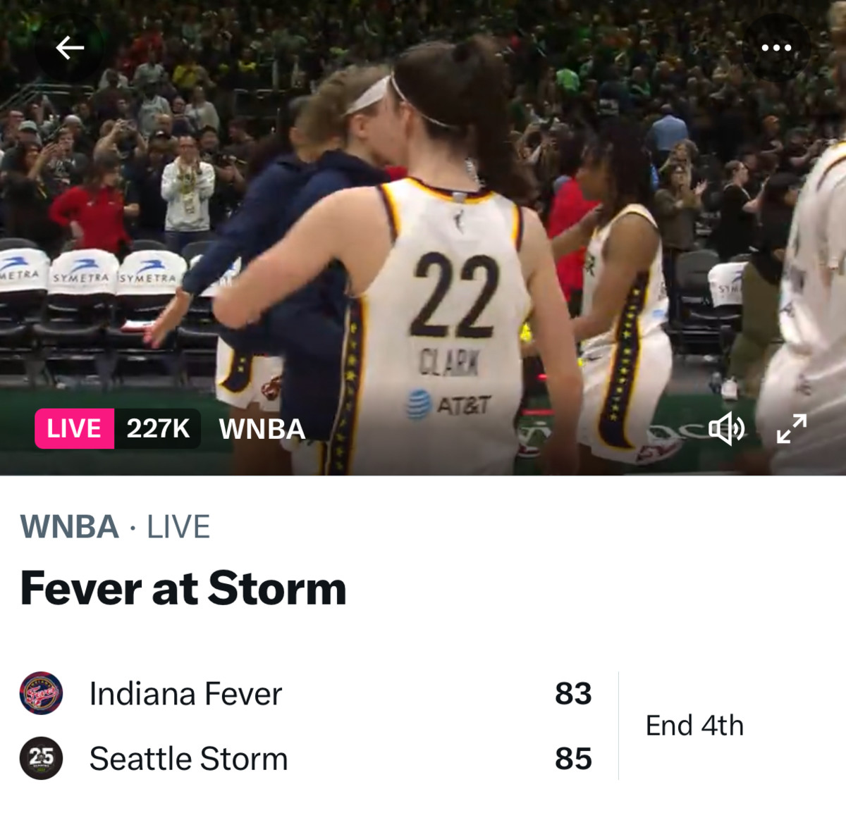 Indiana Fever vs. Seattle Storm X live stream