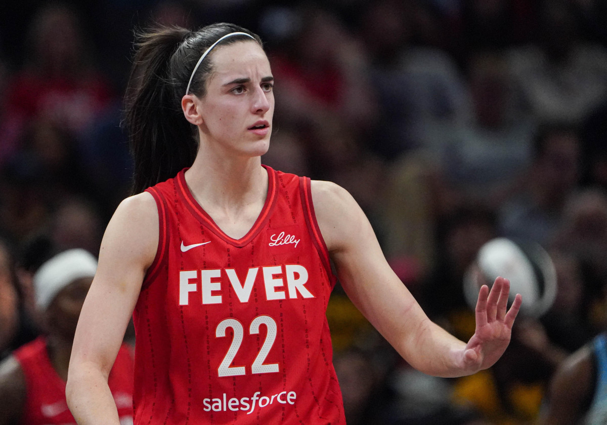 Indiana Fever guard Caitlin Clark at Grainbridge Fieldhouse on June 1, 2024.