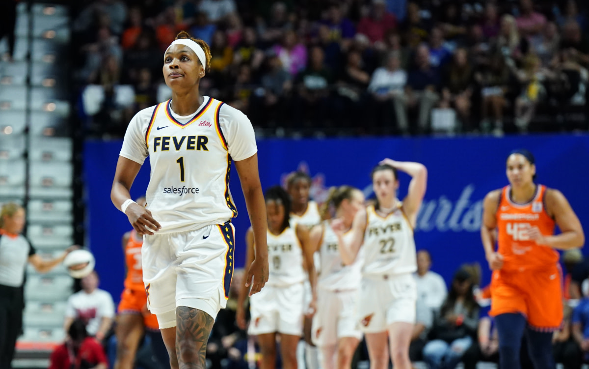 Indiana Fever forward NaLyssa Smith returns to the court against the Connecticut Sun.