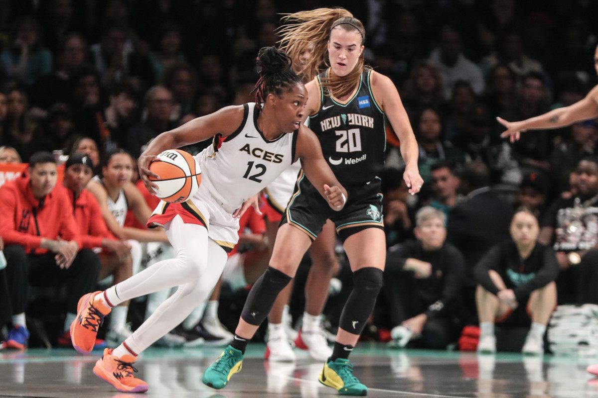 Las Vegas Aces Star Can't Hold Back Tears After Win vs. Storm Athlon