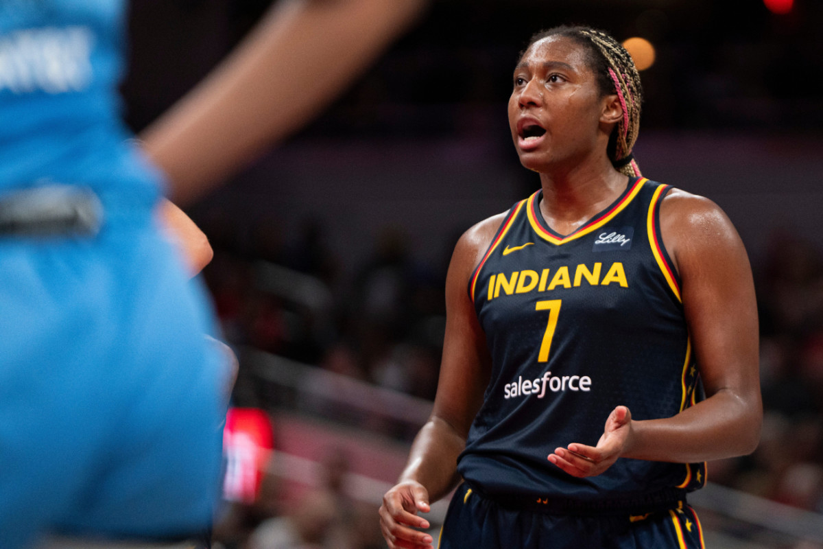 Indiana Fever forward Aliyah Boston at Gainbridge Fieldhouse on Sunday June 16, 2024.