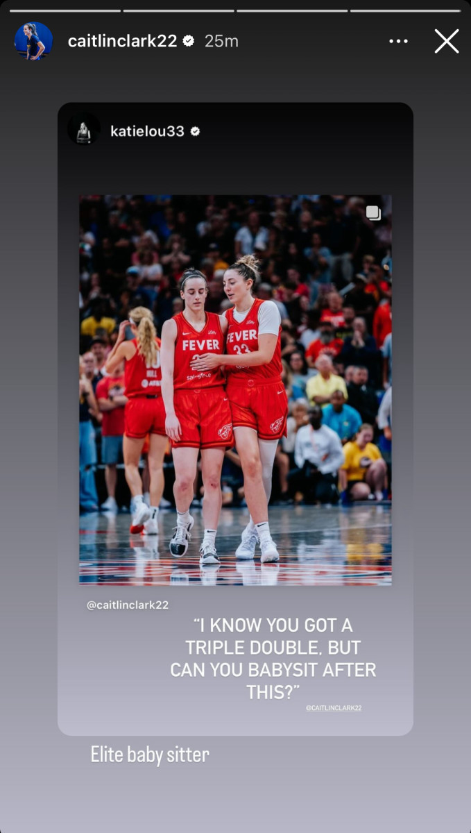 Indian Fever guard Caitlin Clark's response to Katie Lou Samuelson