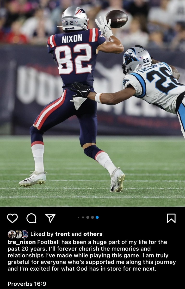 New England Patriots Receiver Tre Nixon Announces Retirement - Athlon ...