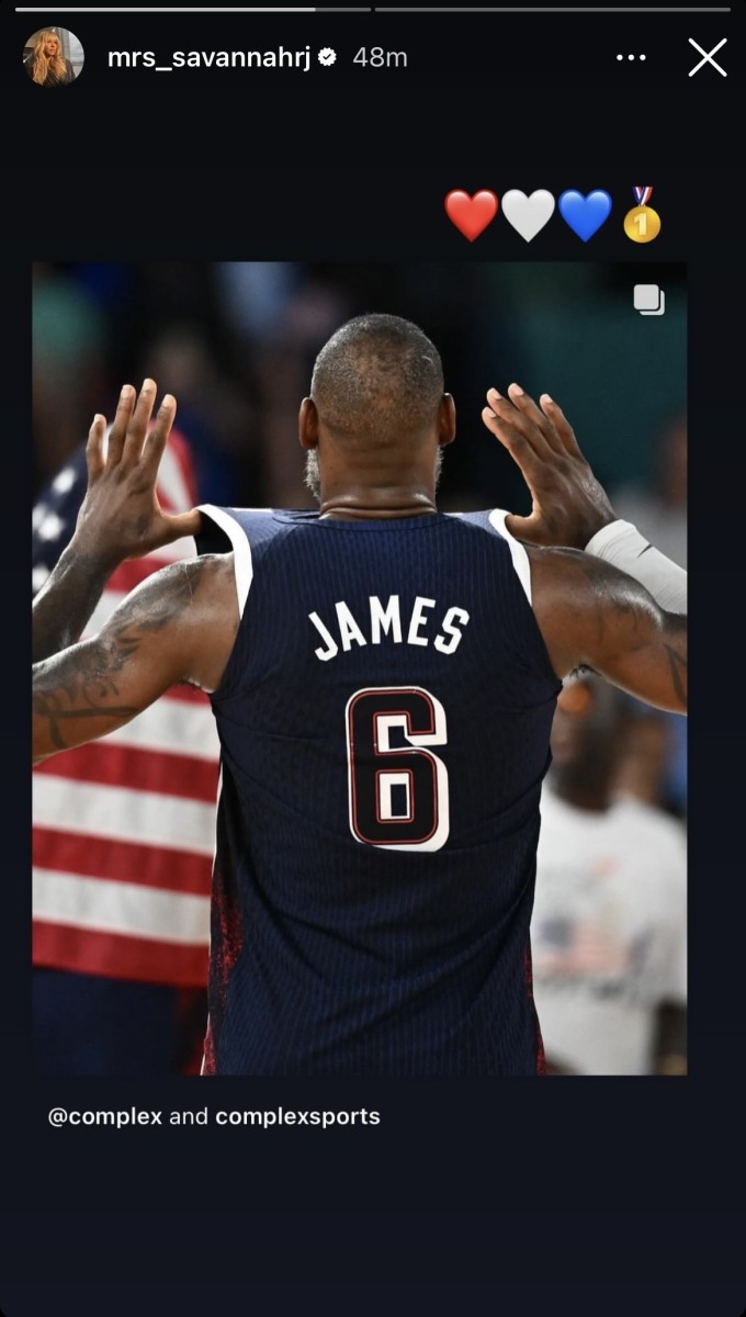 LeBron James - Savannah James (2024, Paris Olympics) Team USA men's basketball victory over France 